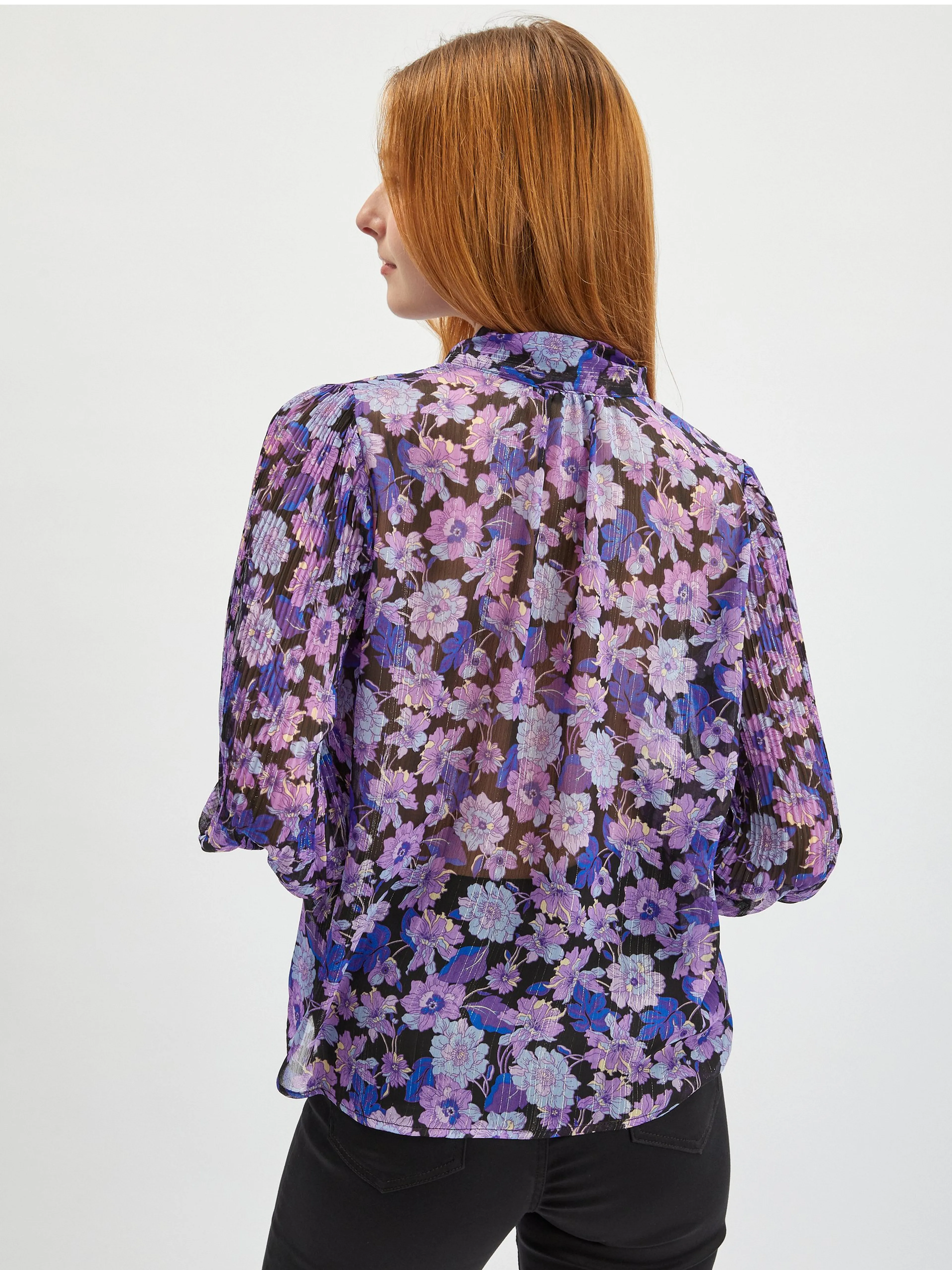 Lila Damenbluse mit Blumenmuster ORSAY