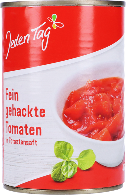 Jeden Tag fein gehackte Tomaten
