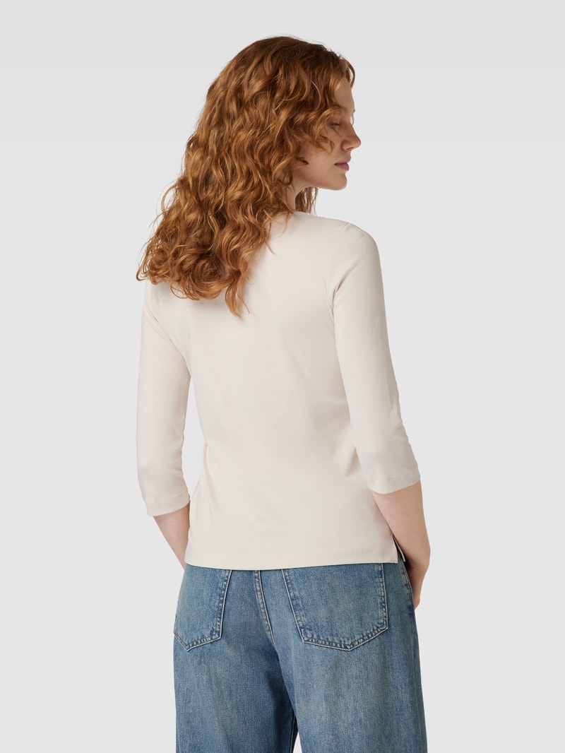 T-Shirt mit Ziersteinbesatz in stein