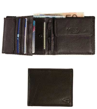 camel active, Geldbörse, Leder, dunkelbraun