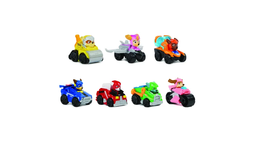 PAW Patrol: Der Mighty Kinofilm, 7-teiliges Pup Squad Racers-Geschenkset mit Liberty-Spielzeugauto