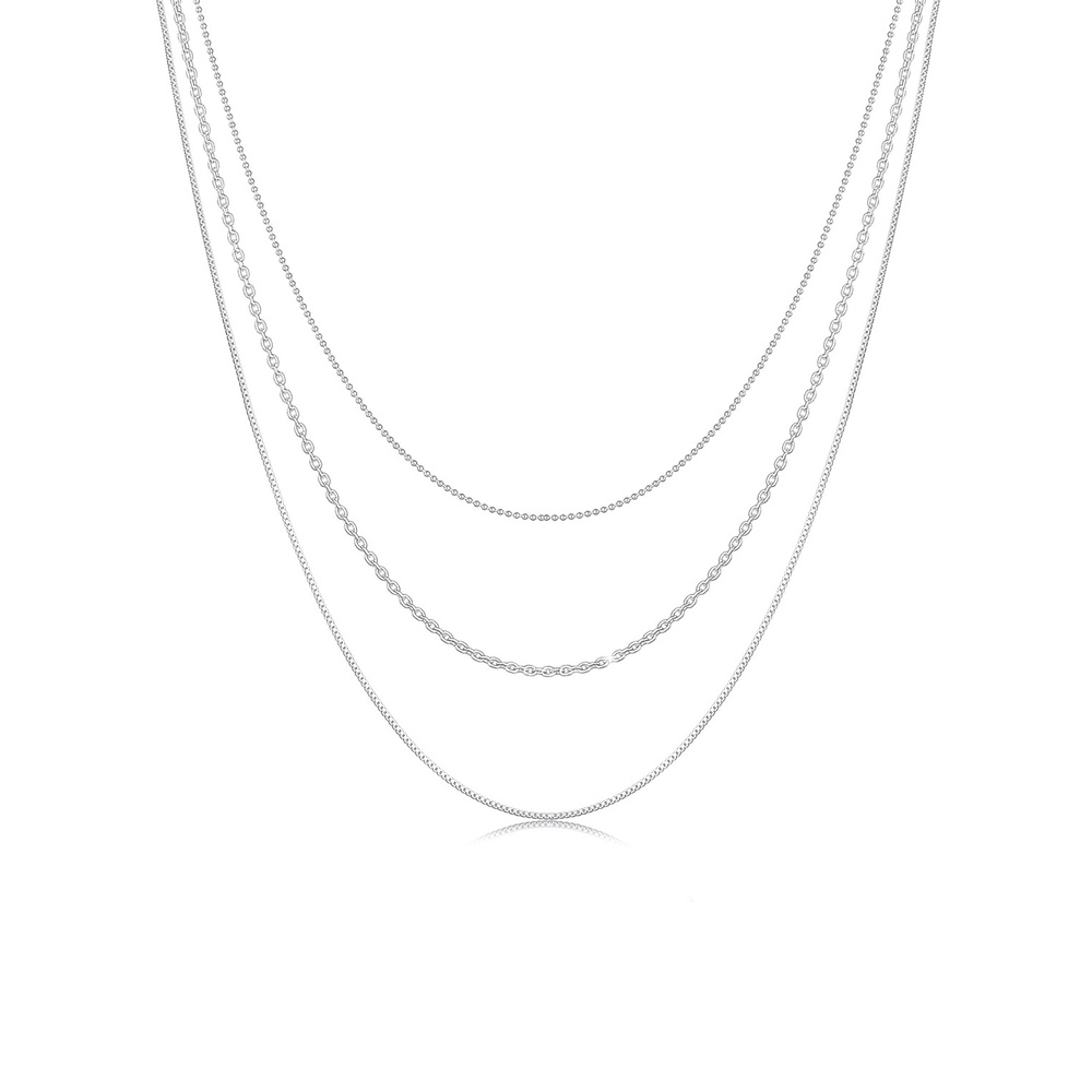 Elli Elli Collier Femmes Couches Look Basique Tendance Blogueur en Argent Sterling 925 collier