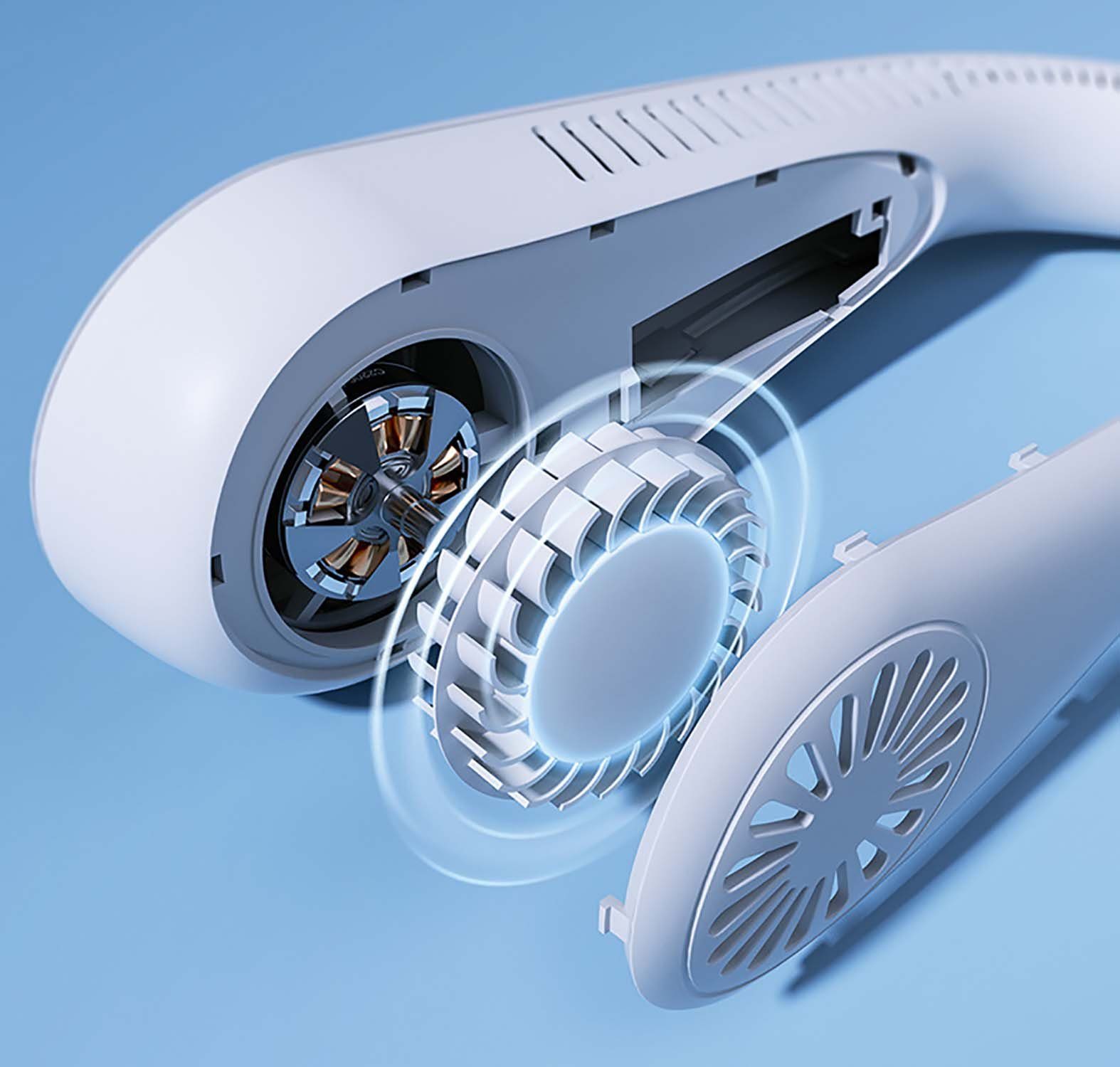 aikidio Handfächer Blattloser hängender Halsventilator neuer USB-Ladetragbarer Ventilator