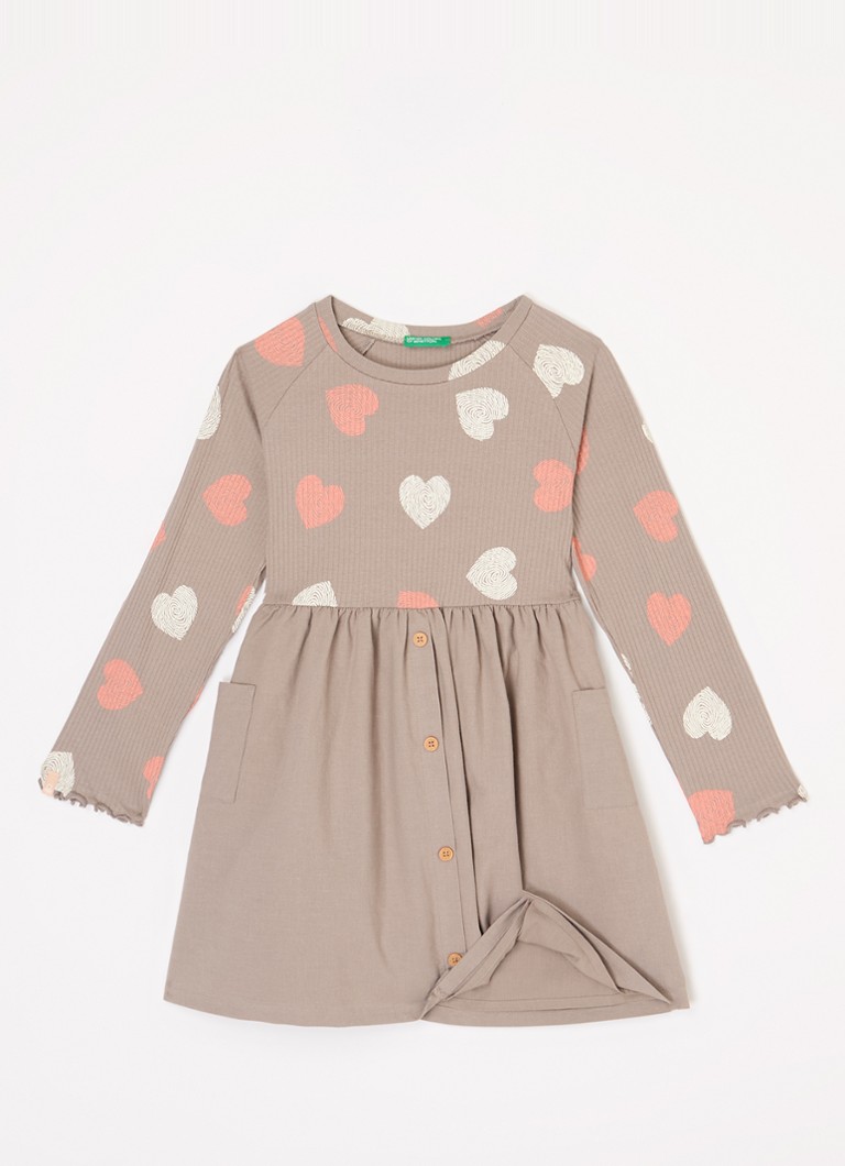 Benetton  A-lijn midi jurk met print