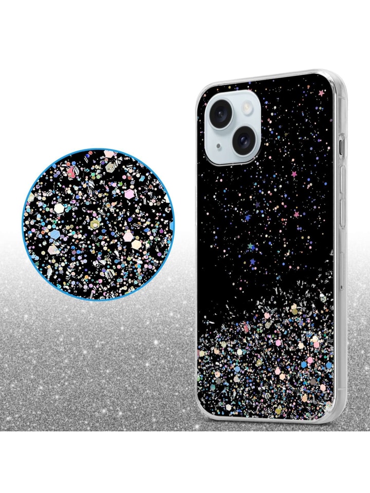 cadorabo Hülle für Apple iPhone 15 Glitter in Schwarz mit Glitter günstig kaufen onesize