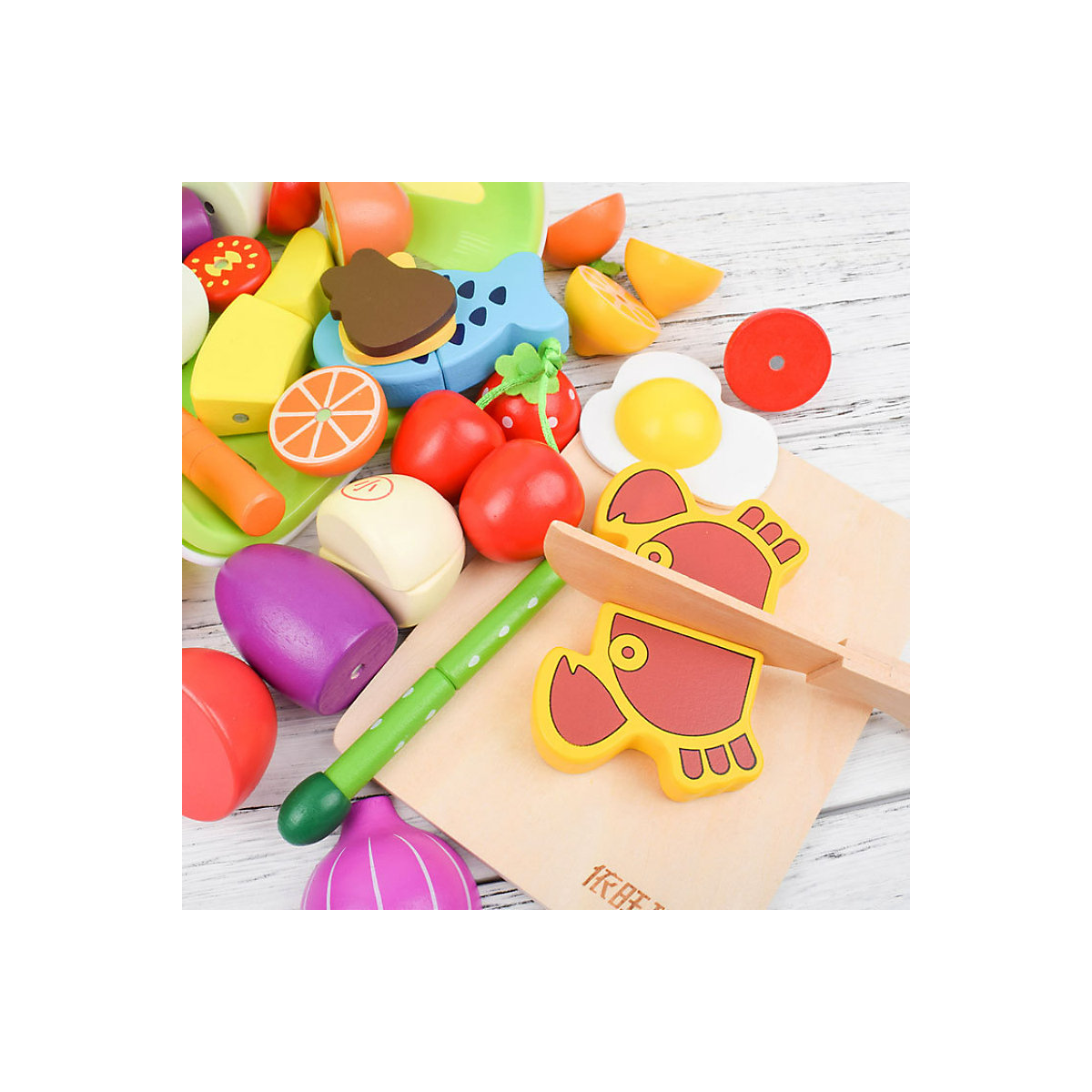 Zerhacktes Nachahmungsspielzeug Obst und Gemüse schneiden und kleben Kinder spielen Haus Küche Spielzeug