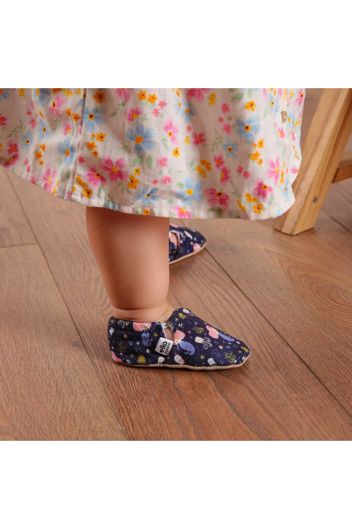 Ella Bonna  Rutschfeste Sohle, Meerestiere, Babyschuhe, Heimstiefel, Hausschuhe, Kinderzimmerschuhe, Hausschuhe