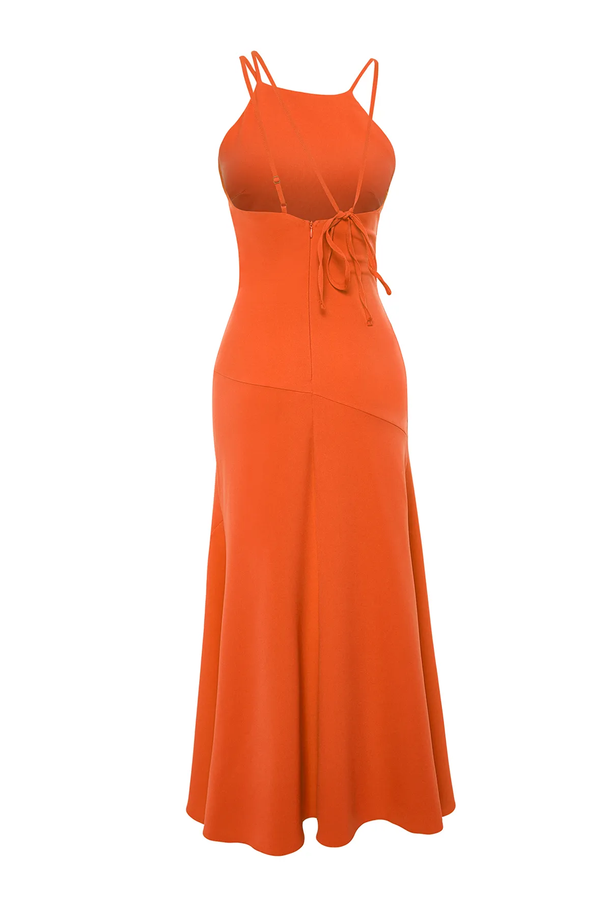 Trendyol Collection  Orangefarbenes Kleid mit Rückenbindung TPRSS24EL00077