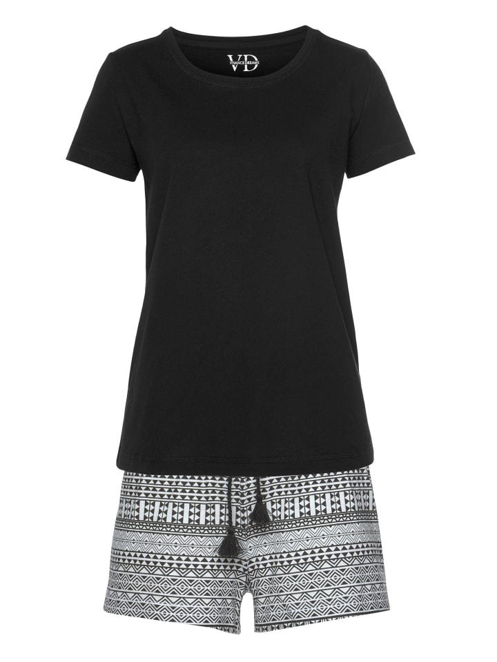 VIVANCE DREAMS Shorty in schwarz-gemustert günstig kaufen 32/34