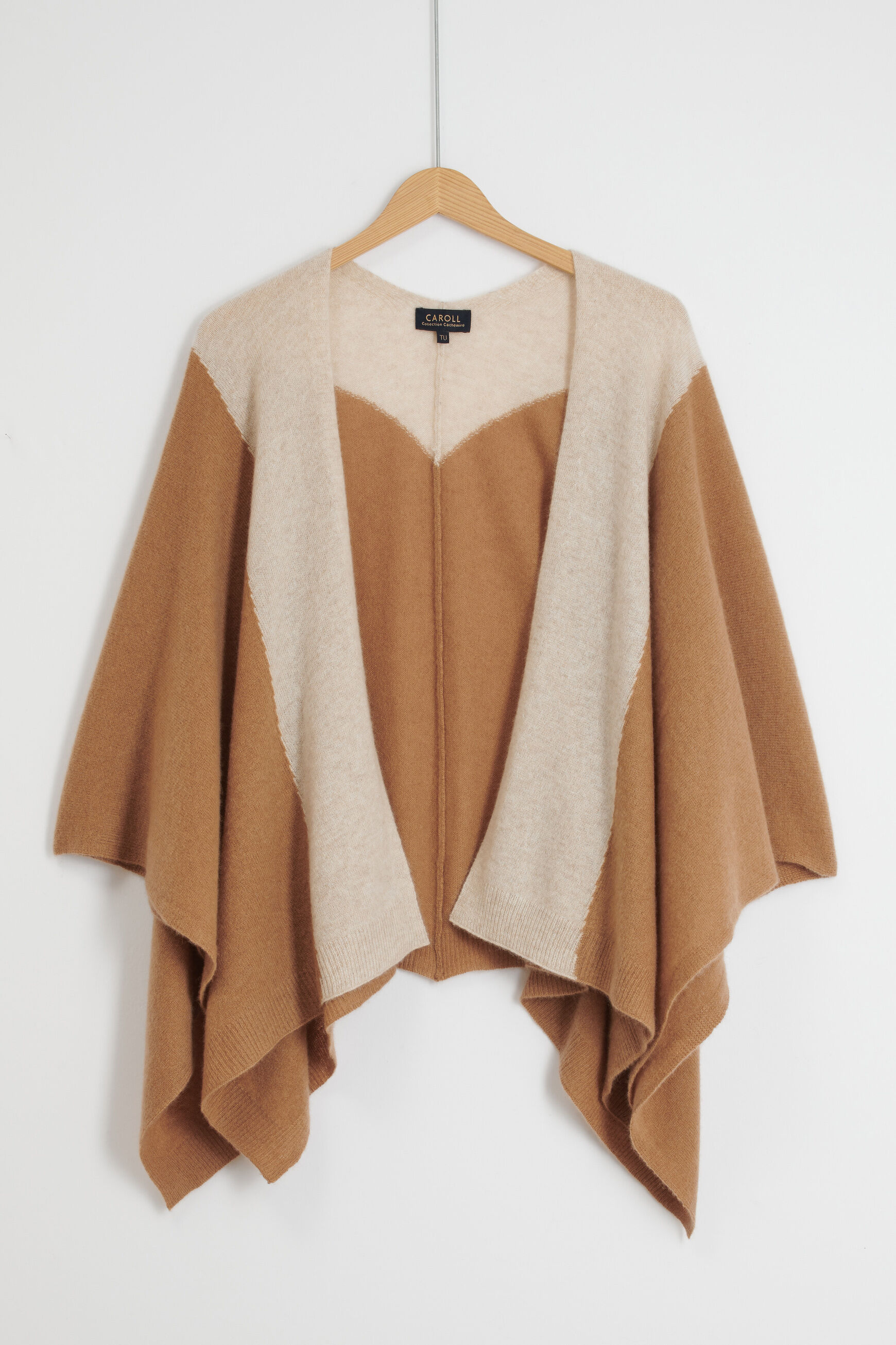 poncho charles b 100% cachemire beige femme