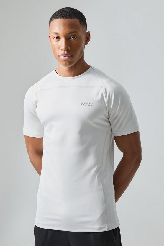 Man Active Camouflage Muscle Fit Raglan T-Shirt