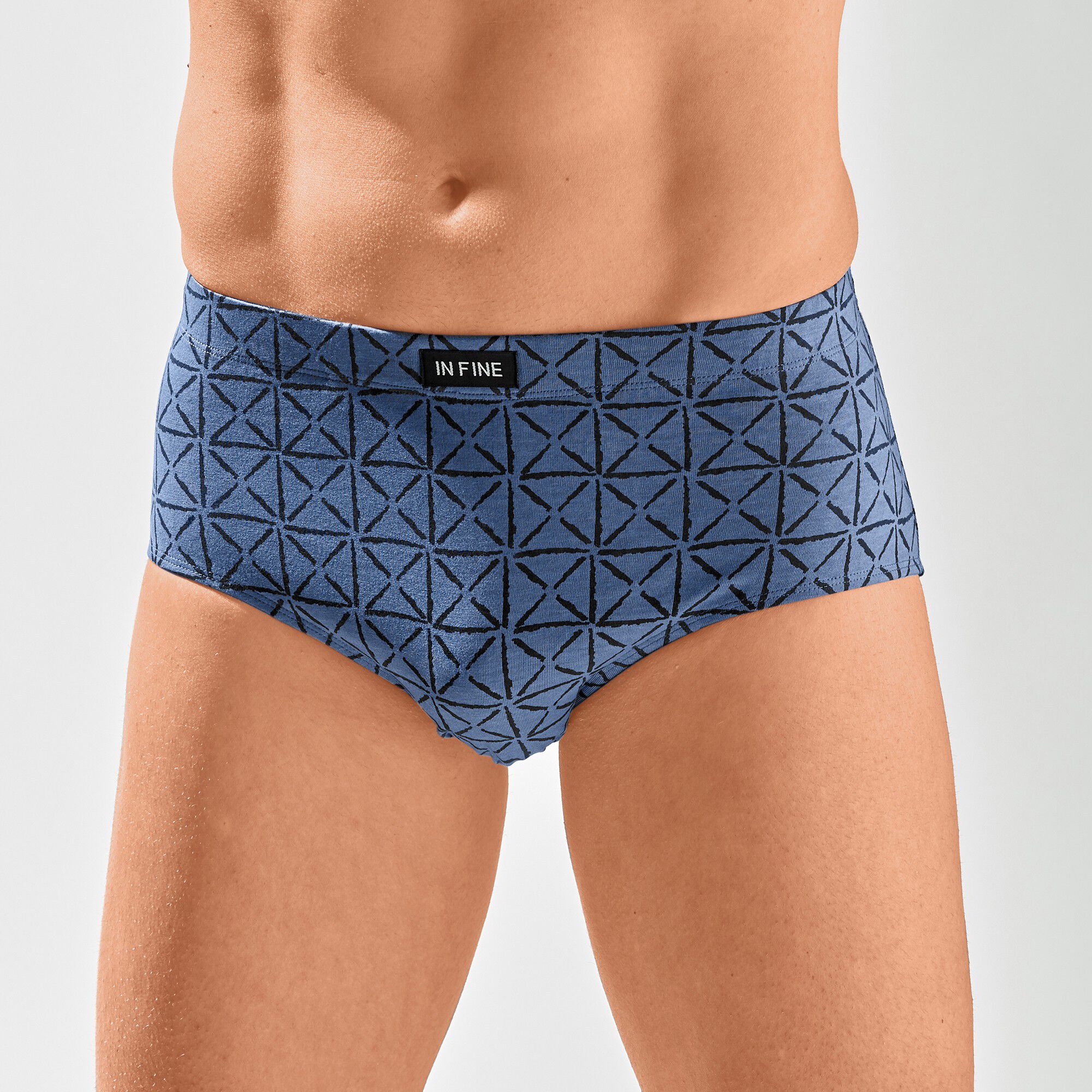 Slip fermé taille haute motifs géométriques