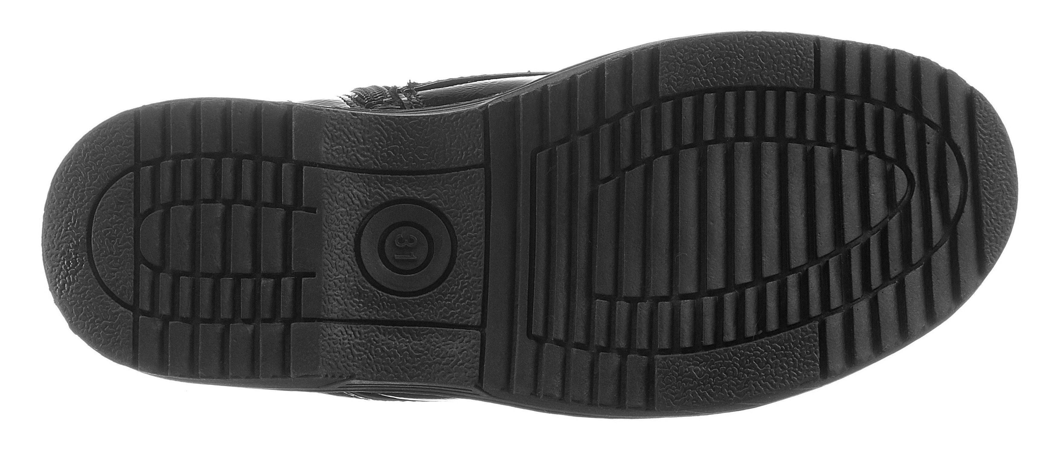 KIDSWORLD Schnürstiefel in glänzender Lack-Optik
