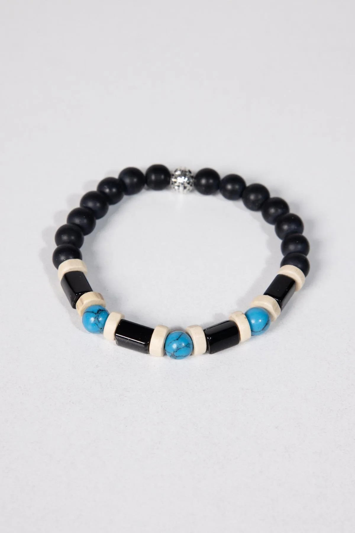 Tudors  Schwarzes Unisex-Armband aus Naturstein