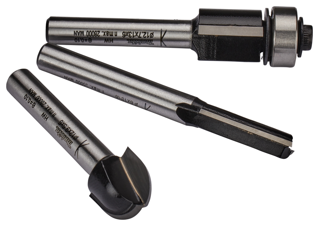 Accesorios Makita D-70459 Juego de fresado de 6 mm, 3 piezas