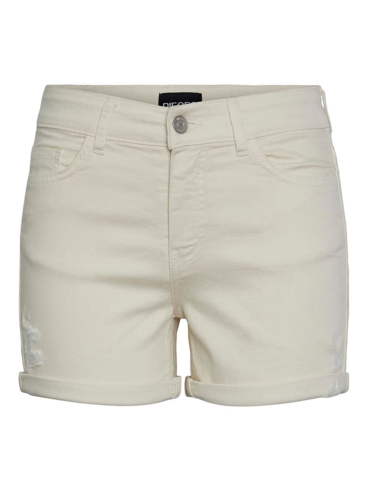 Pieces Jeans-Shorts in Creme günstig kaufen