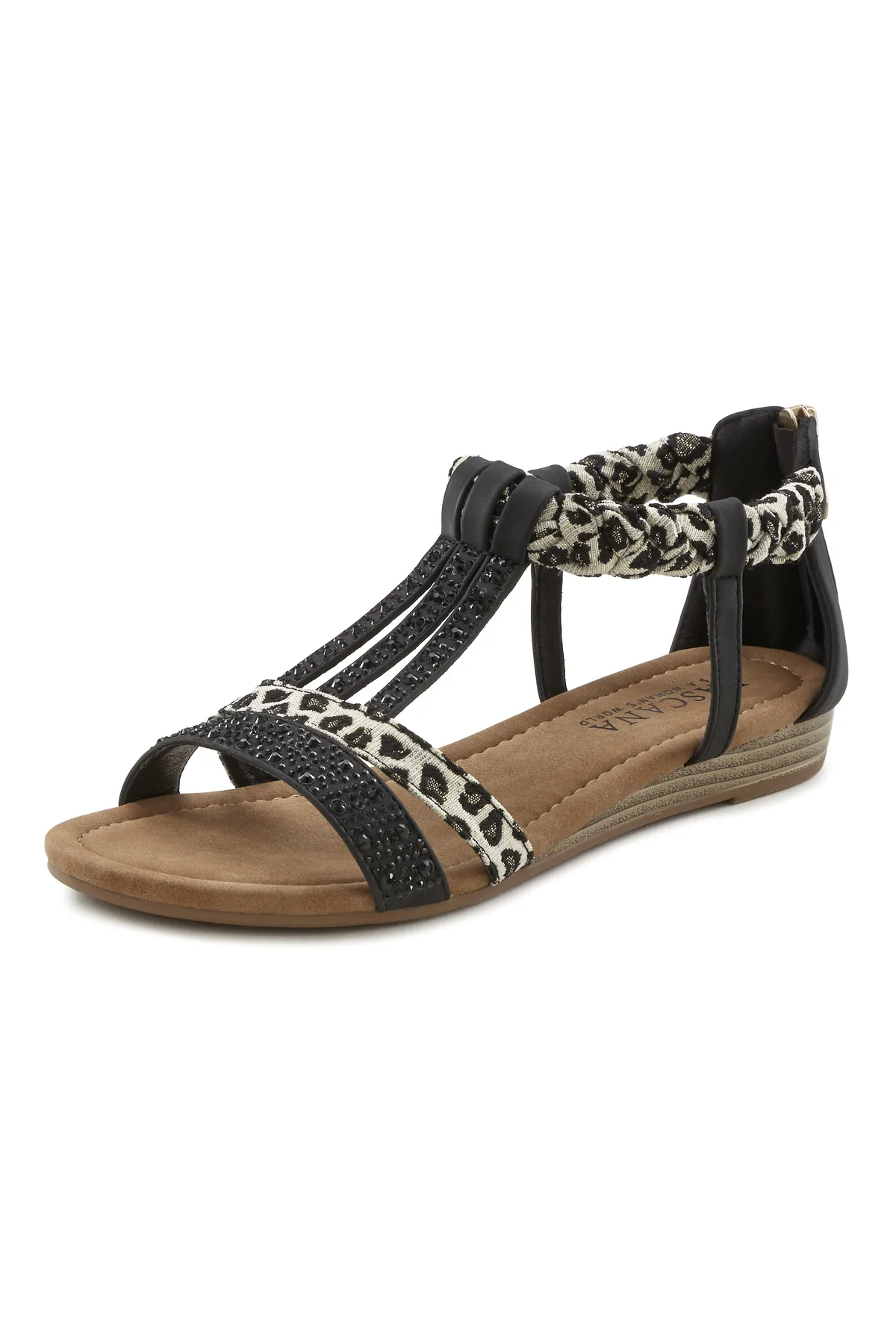 LASCANA  Sandalette - Schwarz - Flacher Absatz