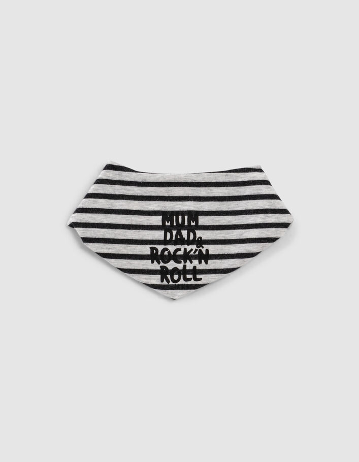 Bavoir mastic chiné print rock coton bio bébé