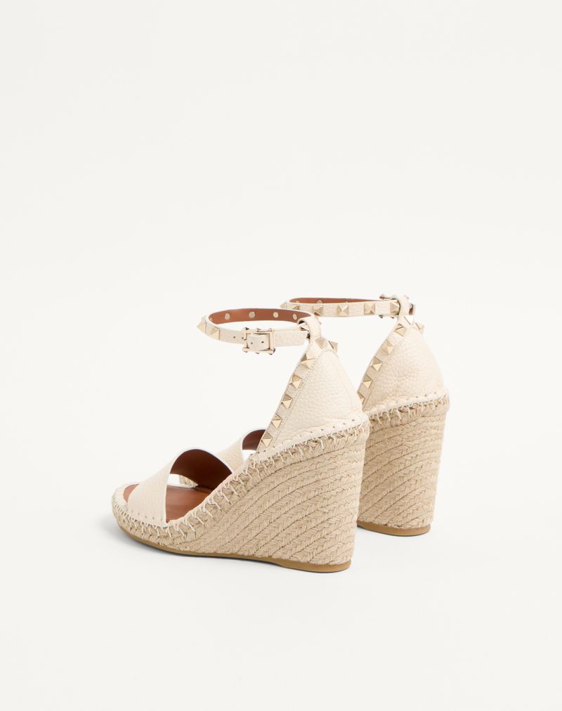 Rockstud dobbelt kilehæl i kornet kalveskind 105 mm