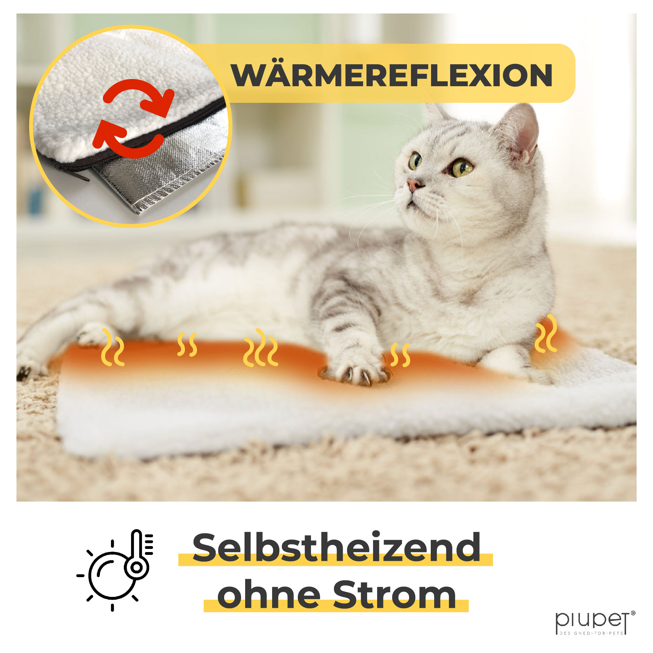 PIUPET Katzendecken & Katzenmatten PIUPET Selbstwärmende Decke