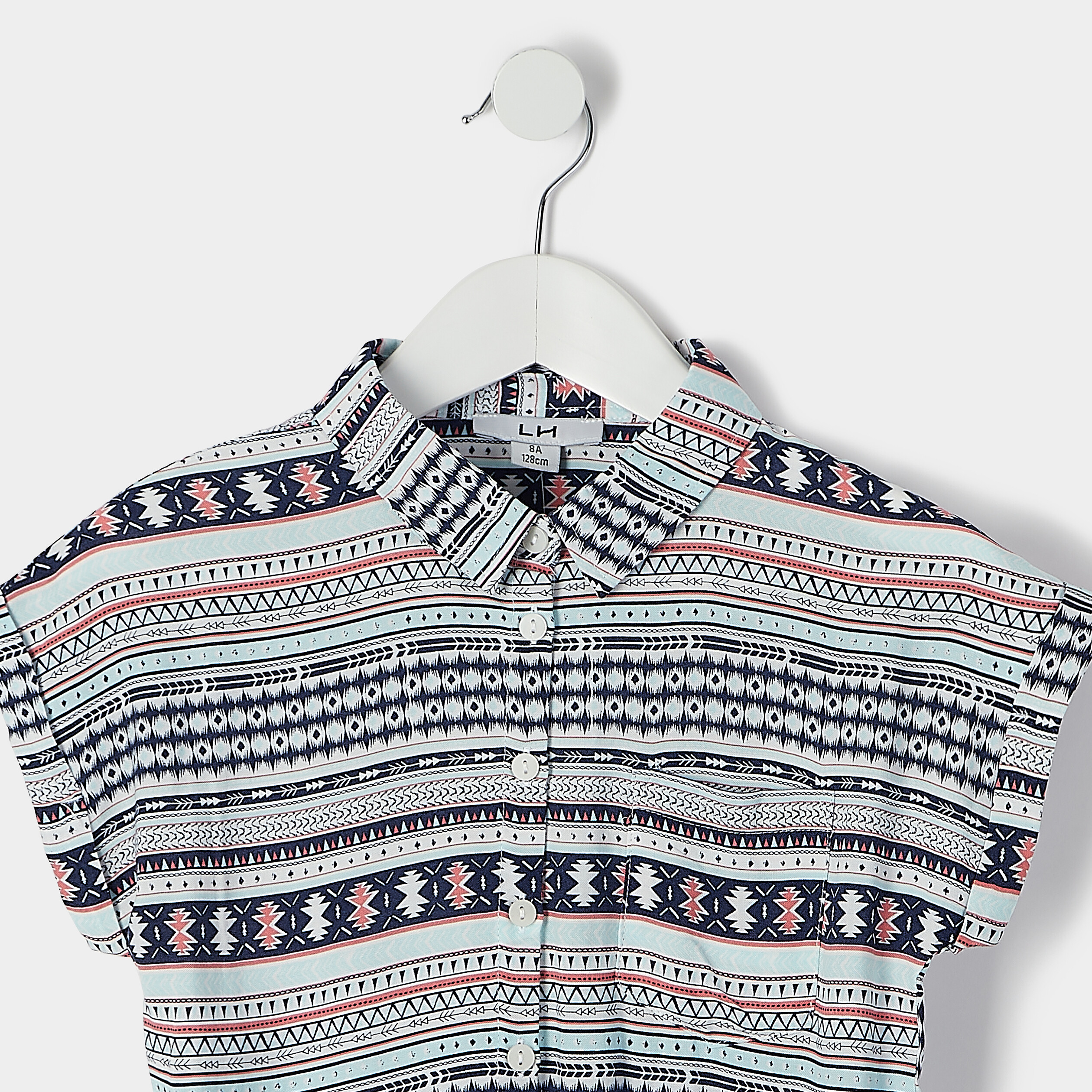 Chemise manches courtes nouée blanc fille | La Halle