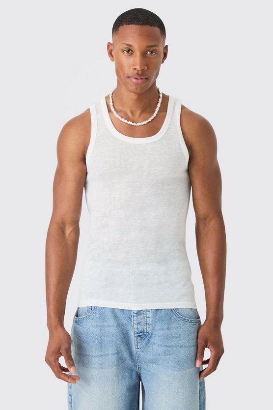 Transparentes Muscle-Fit Tanktop
