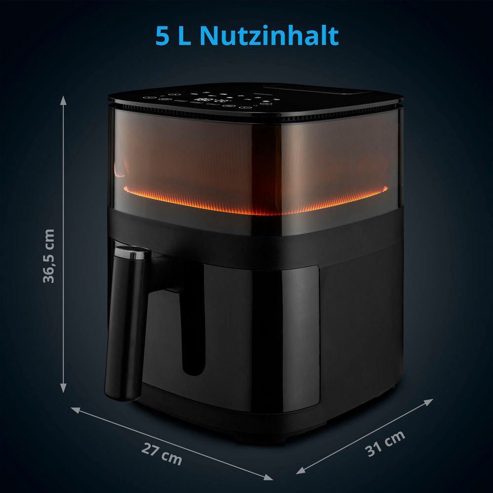 Medion® Heißluftfritteuse X10 XL (MD11780) S40L, mit Sichtfenster, 1500 W, Dampfsprayfunktion, 5L, digitales Bedienfeld, 10 Automatikprogramme