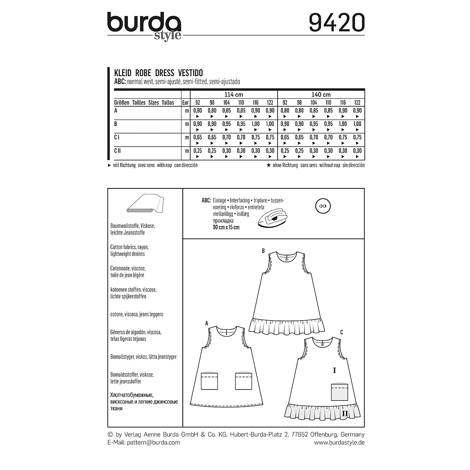 burda Schnitt 9420 