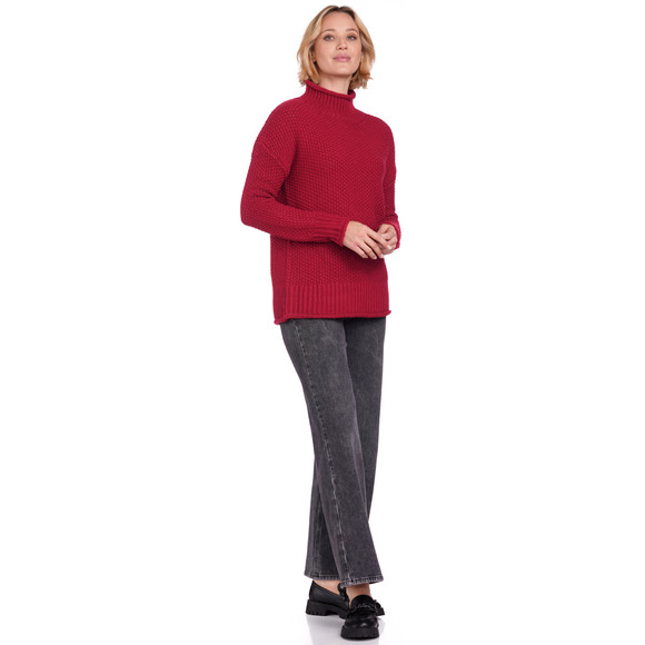 Damen Strickpullover mit Stehkragen
