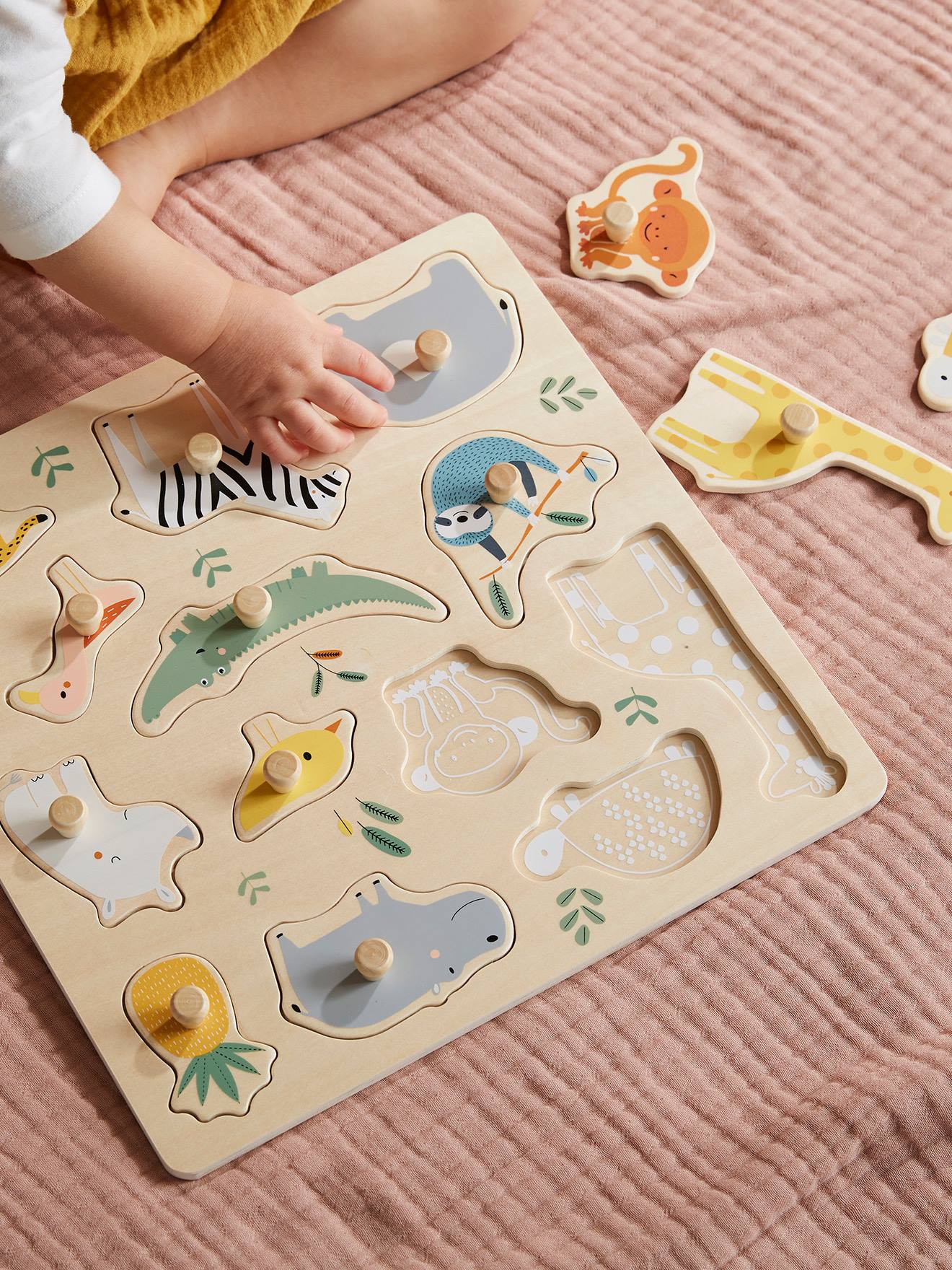 Puzzle boutons Jungle en bois FSC® multicolore