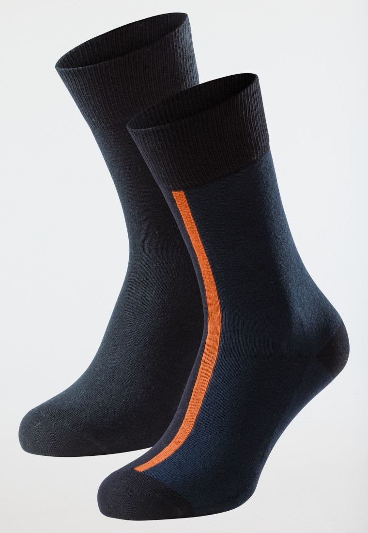 Herrensocken 2er-Pack Organic Cotton nachtblau/grünblau - 95/5