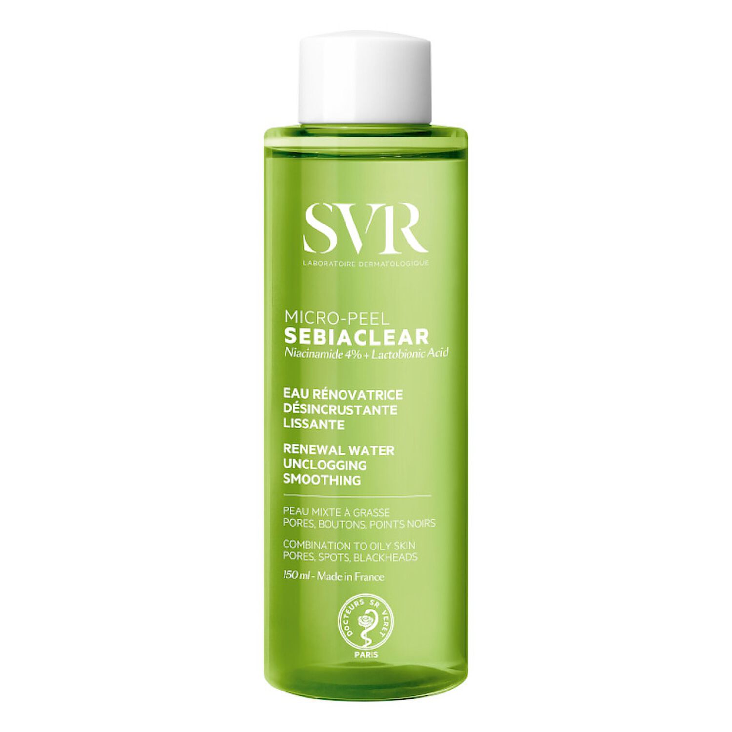 SVR Sebliaclear Micro-Peel Eau Rénovatrice Désincrustante Lissante 150 ml