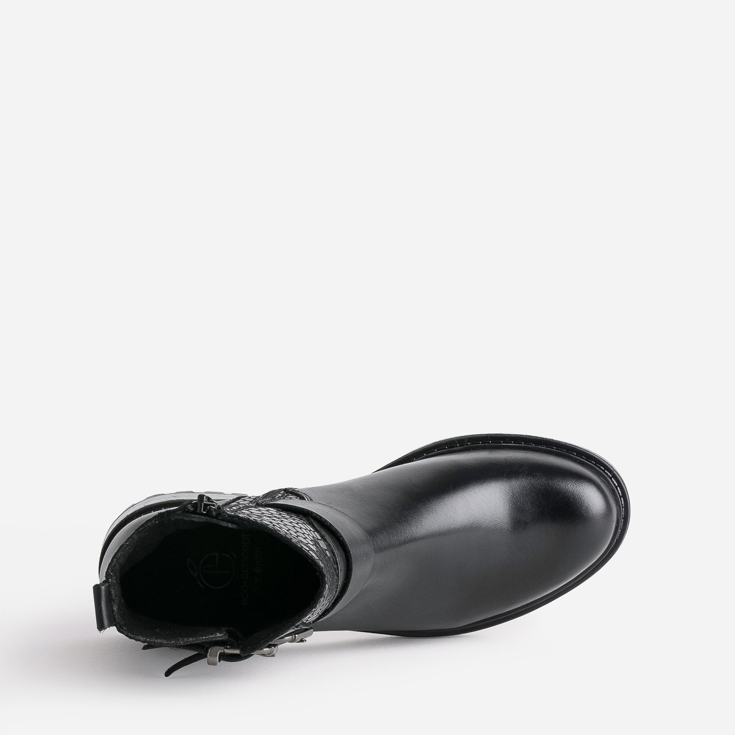 Boots motard noir éco-conçu en cuir