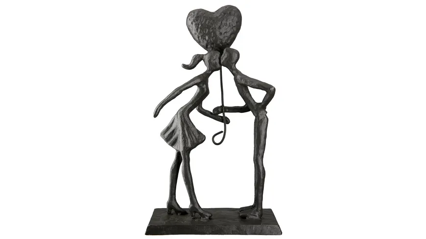 GILDE Eisen Design Skulptur Liebespaar H=23,5cm braun