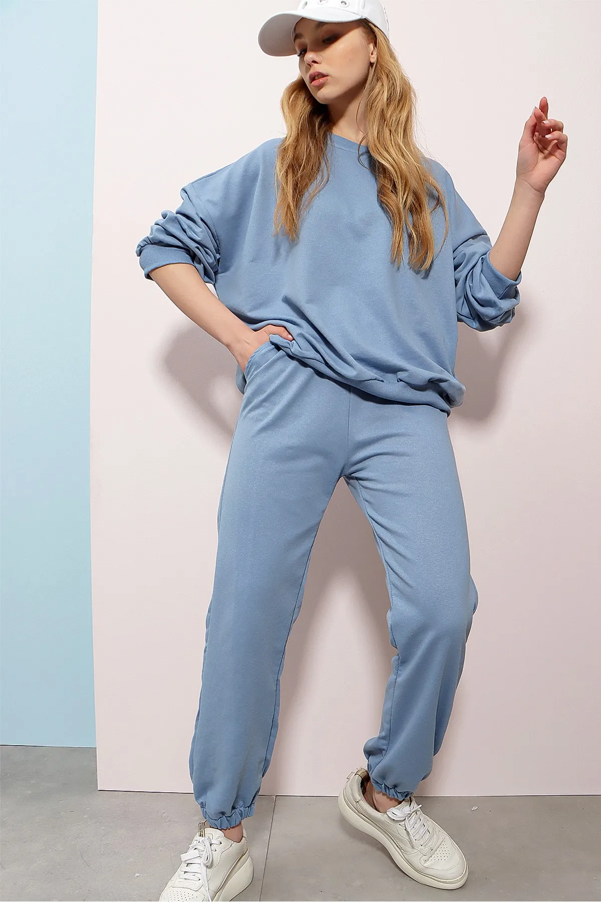Trend Alaçatı Stili  Trainingsanzug - Blau - Regular Fit