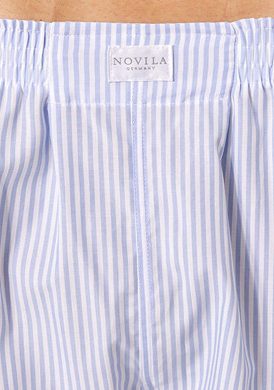 Novila, Pyjama, Baumwoll-Popeline, hellblau gestreift