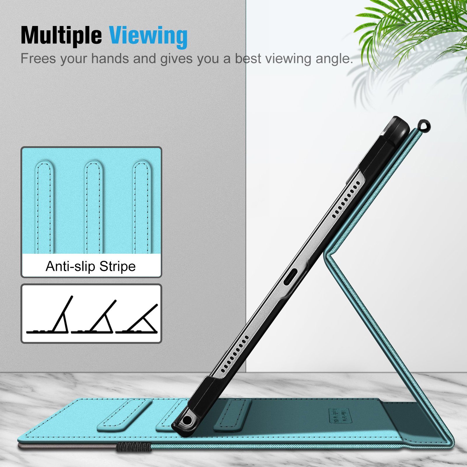 Fintie Tablet-Hülle für Samsung Galaxy Tab A8 10.5 Zoll 2022/2021 SM-X200/X205/X207, Multi-Winkel Folio Hülle Dokumentschlitze, Auto Schlaf/Wach Funktion