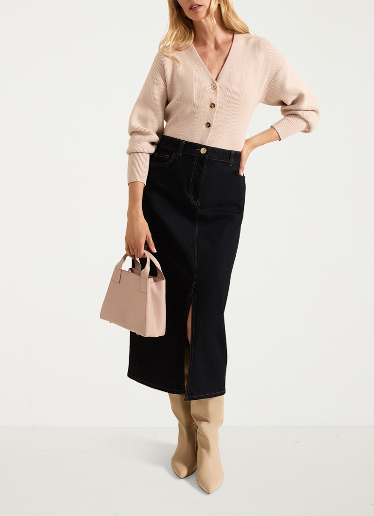 Phase Eight Amani midi denim skirt with side pockets