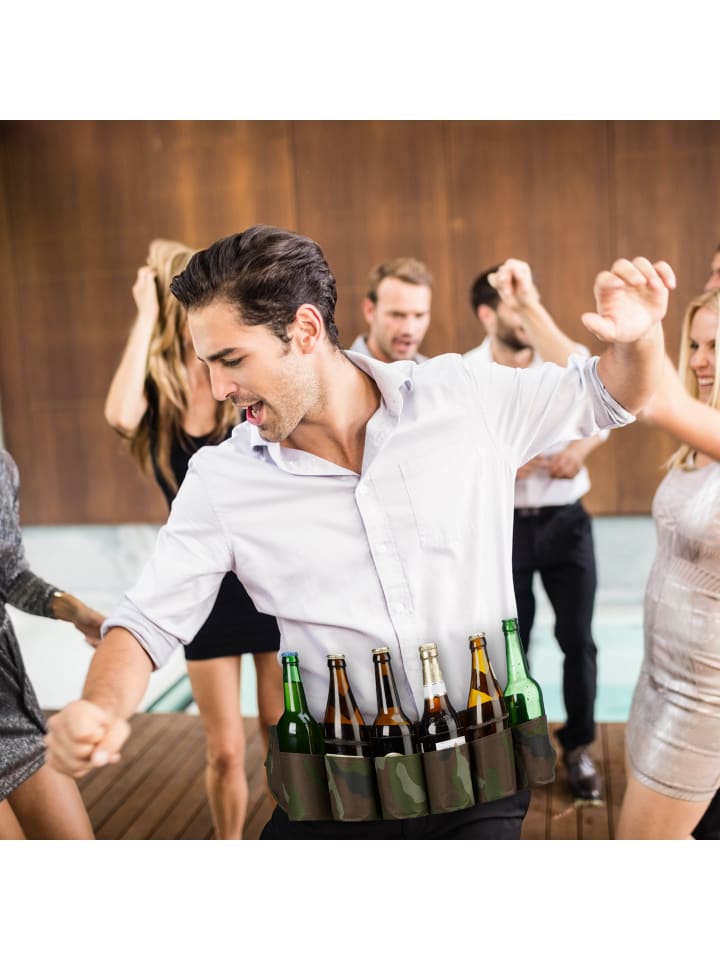 relaxdays 4x Biergürtel in Grün/ Braun günstig kaufen onesize