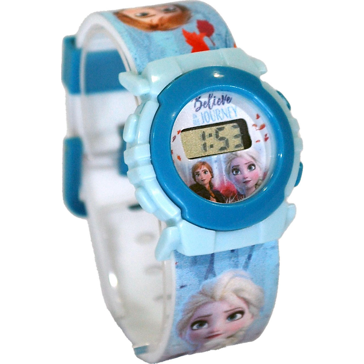 Kinderarmbanduhr digital   Die Eiskönigin, mit 2 Wechselbändern zum Bemalen