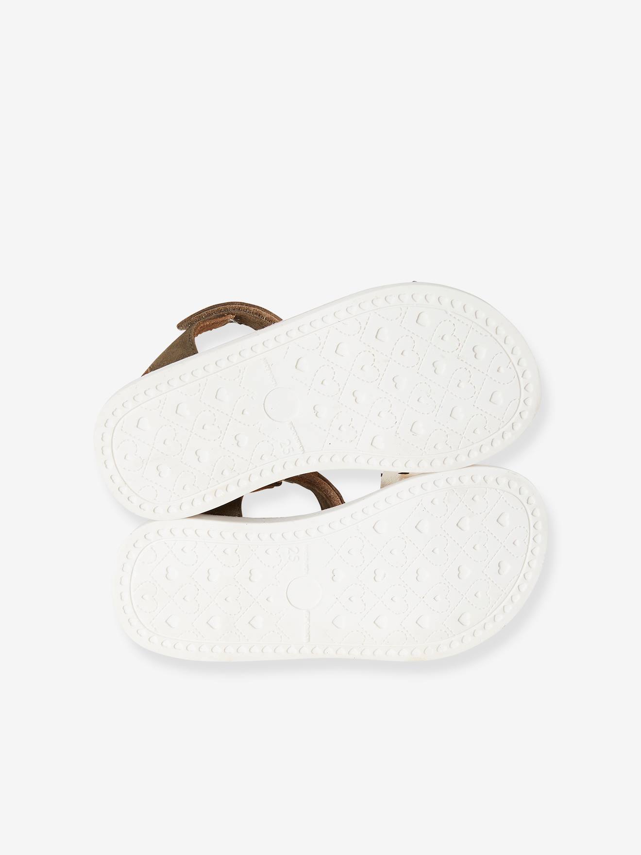 Sandales cuir fille collection maternelle kaki
