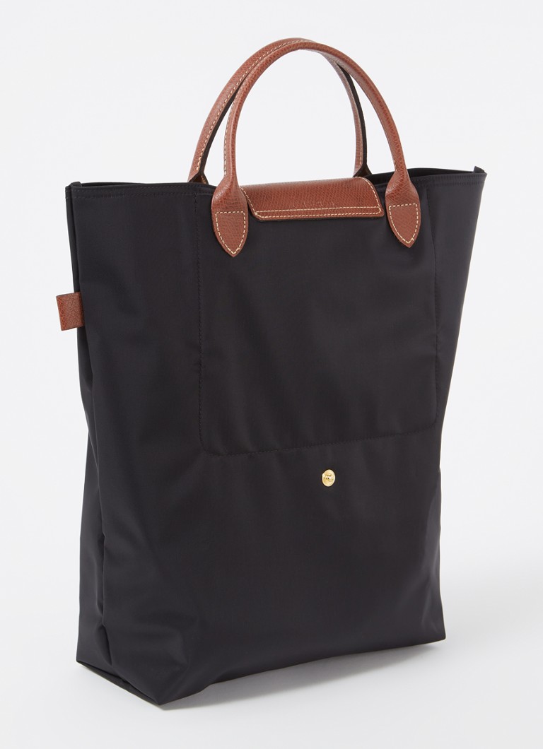 Geantă Longchamp Le Pliage Original, mărimea M, cu detalii din piele.
