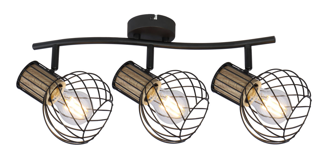 Globo Lighting - LUISE - Strahler Metall schwarz, 3x E27