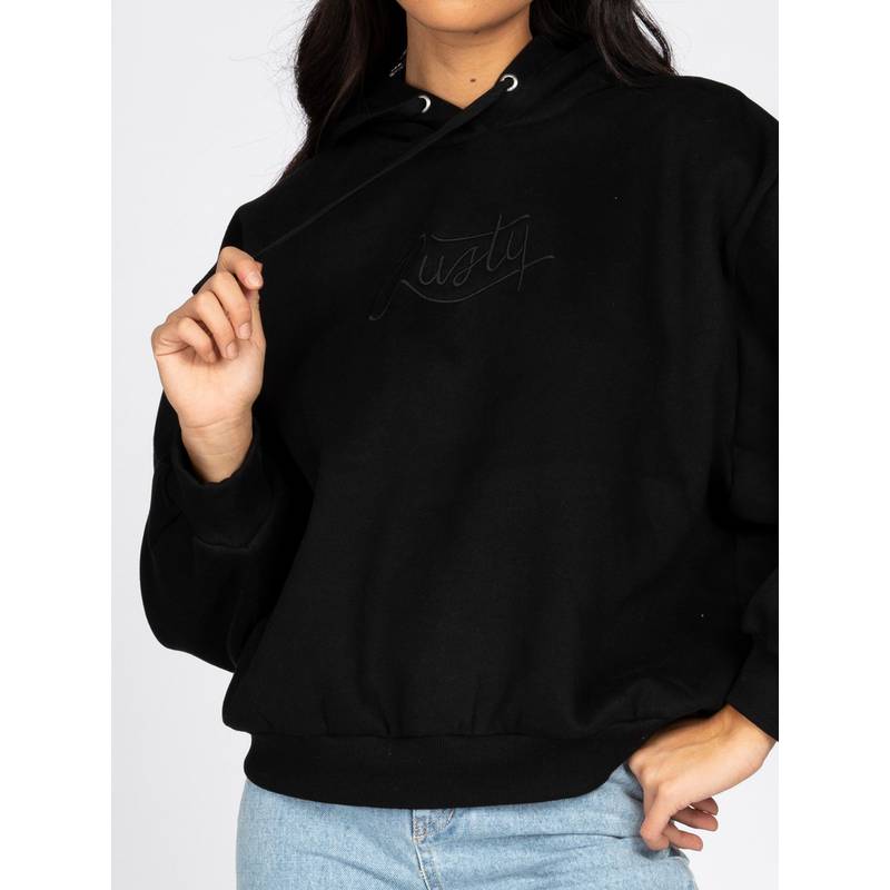 RUSTY RUSTY SCRIPT OVERSIZE HOODED FLEECE Hoodie Damen