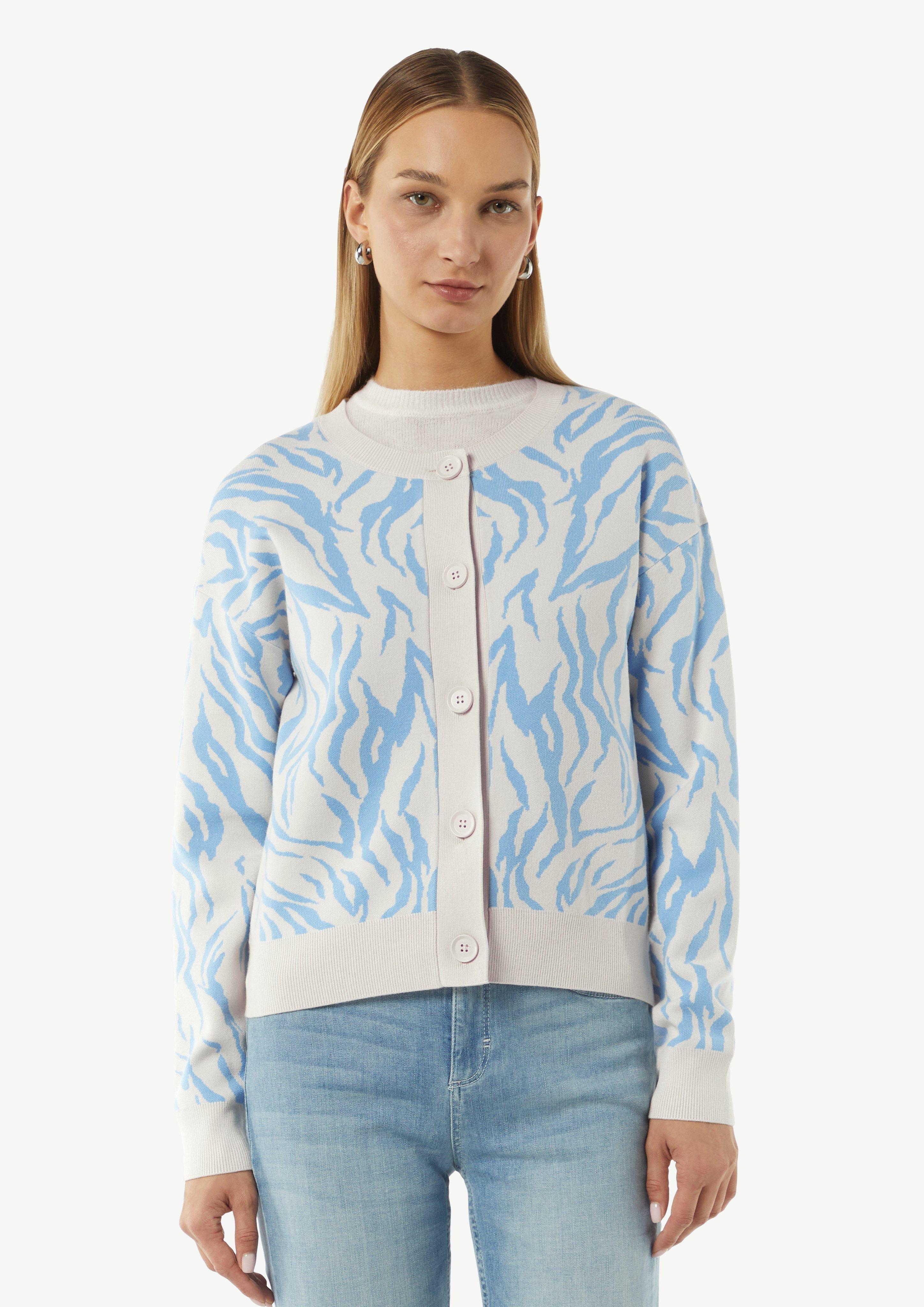 Strickjacke mit Jacquard-Muster - himmelblau