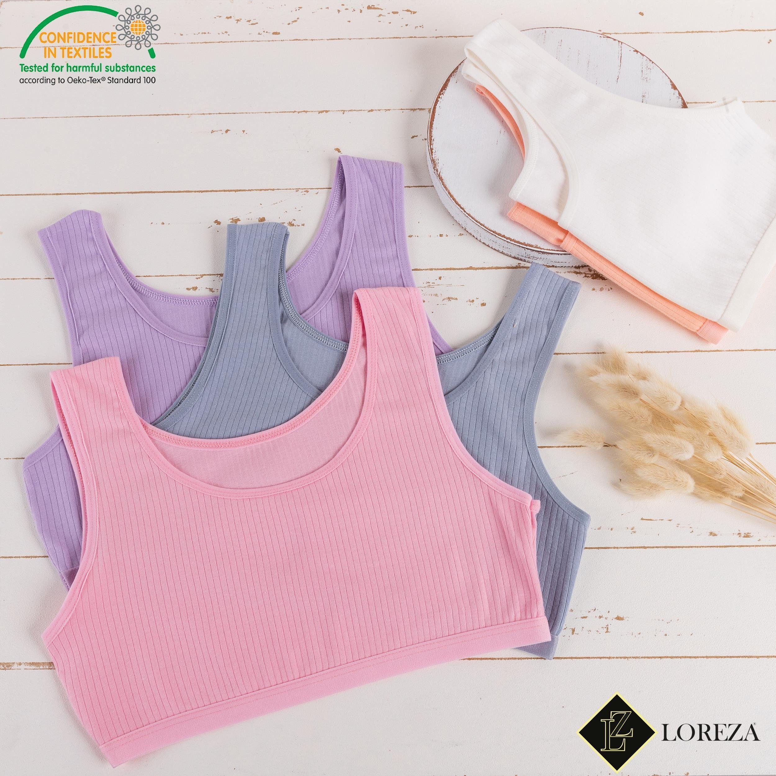 LOREZA Bustier 5 Mädchen Bustier Baumwolle Unterwäsche Sport BH 128-170 (Set, 5-tlg)