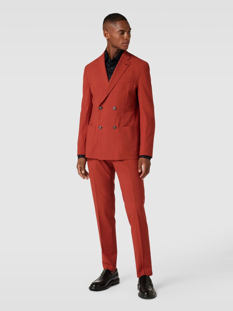 Slim Fit Anzug mit Strukturmuster in orange