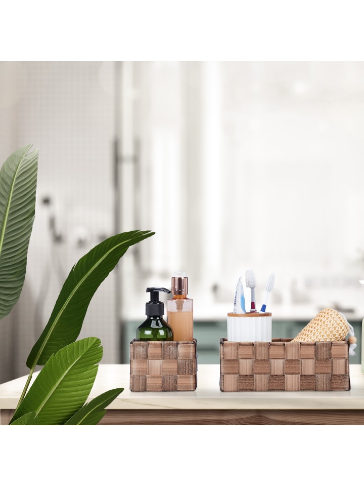 relaxdays 8-tlg. Aufbewahrungskorb Set in Braun günstig kaufen onesize