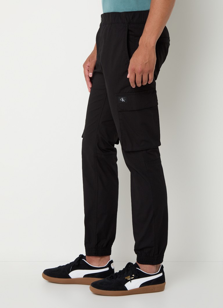 Calvin Klein skinny fit cargo pants with logo and side pockets