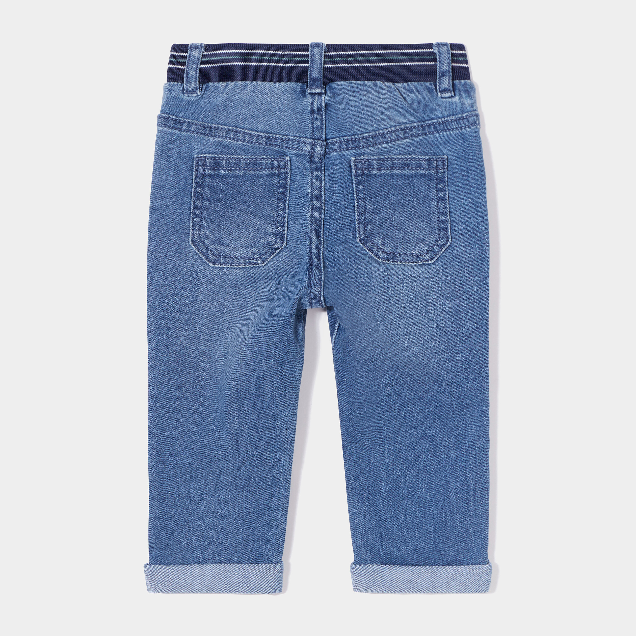 Jeans regular avec patchs Creeks denim double stone bébé garçon | La Halle